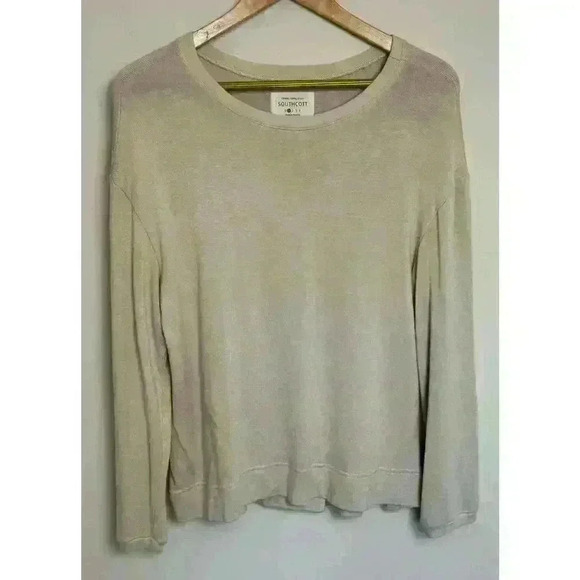 SOUTHCOTT Tops - SOUTHCOTT Cream Oatmeal Color Long Sleeve Shirt Women S Very Soft Tunic Crew